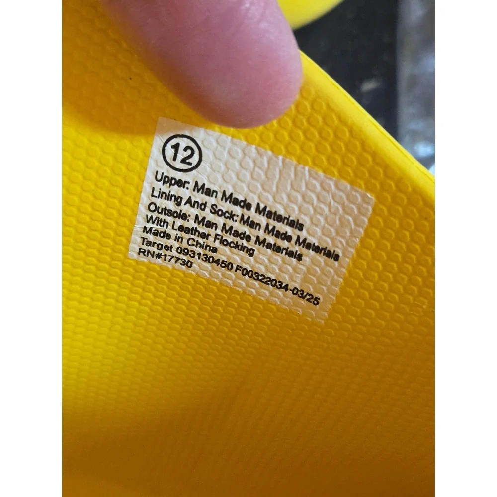 Cat & Jack Kids Eli Rain Boots Yellow Waterproof Slip On Ankle Boots Size 12 IT